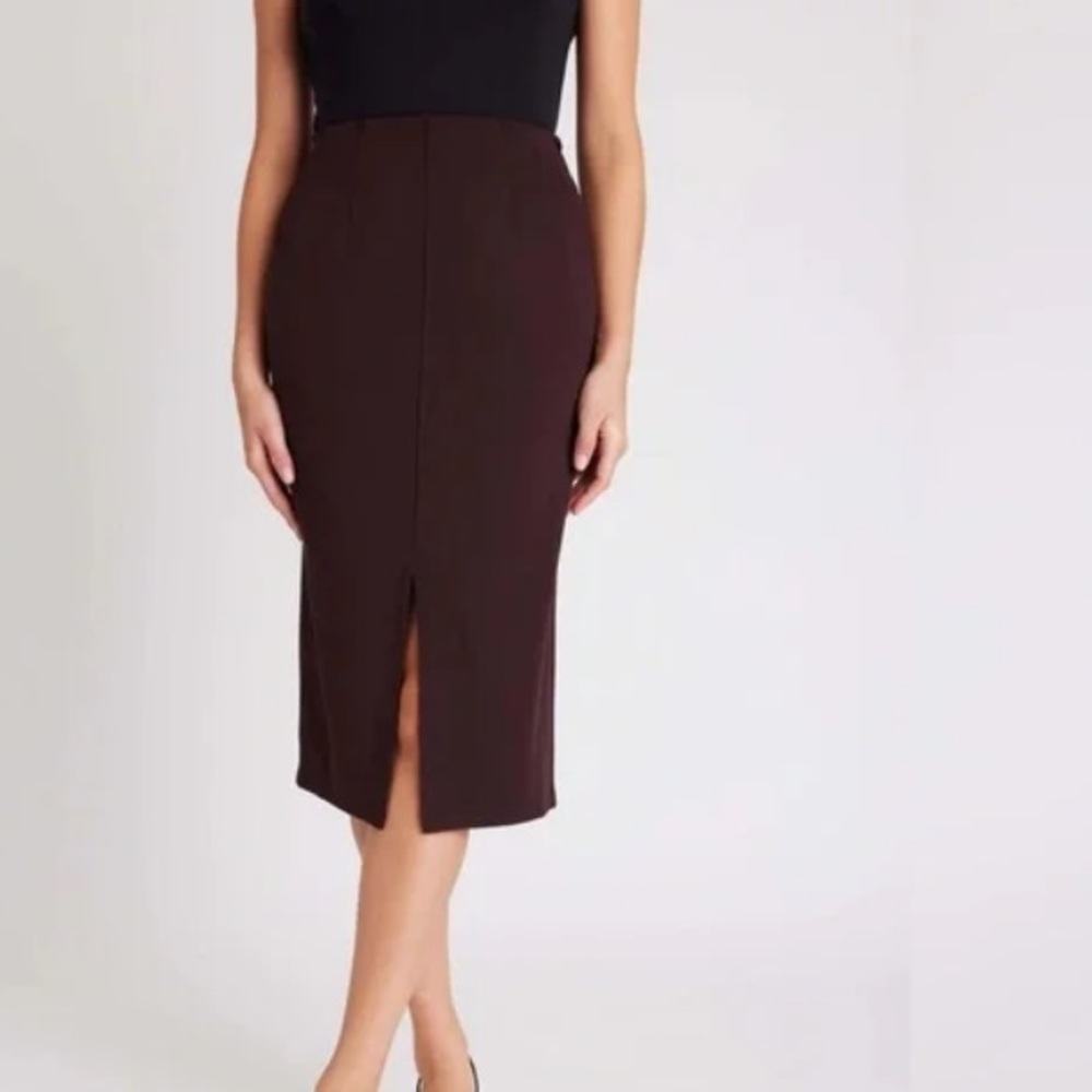 Kit & Ace Serenity Double Knit Midi Skirt in Black Walnut